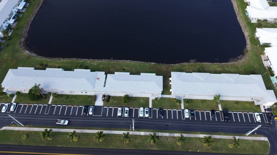 Roof in Boynton Beach put on by Ranger Roofing, drone photo from January 2025