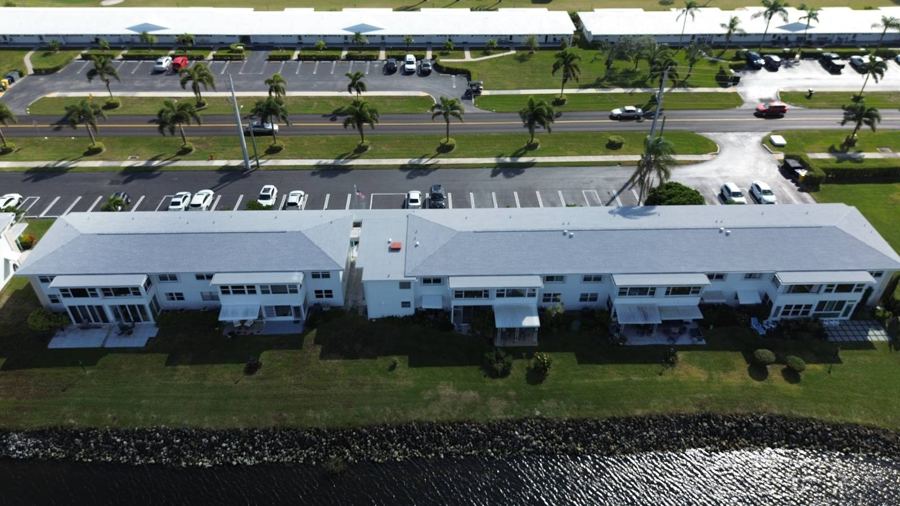 Roof in Boynton Beach put on by Ranger Roofing, drone photo from January 2025