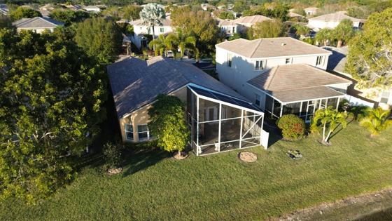 Roof in Palm Beach County put on by Ranger Roofing, drone photo from January 2025