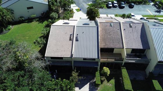 Roof in Wellington put on by Ranger Roofing, drone photo from March 2025