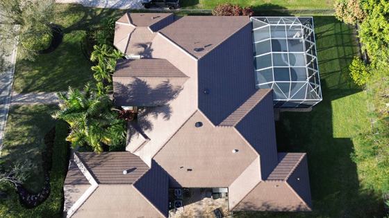 Roof in Wellington put on by Ranger Roofing, drone photo from January 2025