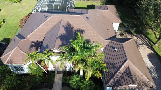 Roof in Wellington put on by Ranger Roofing, drone photo from January 2025