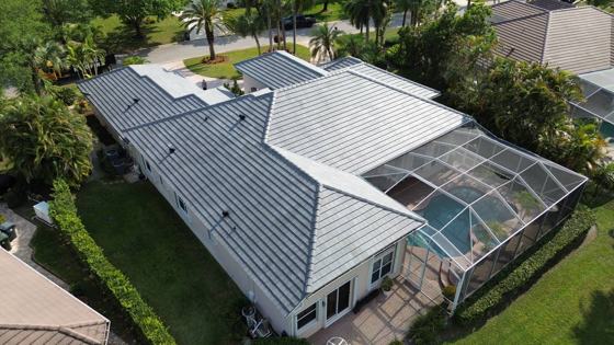 Roof in Wellington put on by Ranger Roofing, drone photo from March 2025